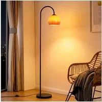 Nettlife Stehlampe bogen wohnzimmer Glas Kugel E27 160CM Höhe drehbarer Fußschalter, ohne Leuchtmittel, für Wohnzimmer Schlafzimmer Arbeitszimmer Eisen Glas 220-240V max. 40W