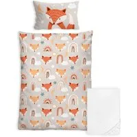 Stoffschmiede Kinderbettwäsche, 3-Teilig, Fuchs, Bio-Baumwolle