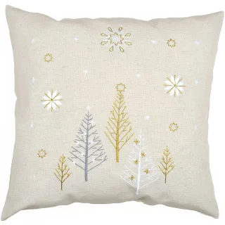 Stickkissen"Winterwald modern"