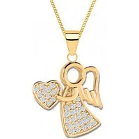Goldene Hufeisen Kette mit Anhänger Engel vergoldete Halskette – Talisman für besonderen Schutz, 925 Sterling Silber (hypoallergen)