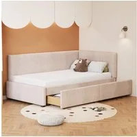 Merax Daybett (1 tlg), Polsterbett Schlafsofa 90x200cm mit Stauraumschubladen,Samt Tagesbett