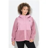 Ulla Popken Sweatjacke Fleecejacke Stepp Kapuze Druckknöpfe