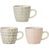 Bloomingville Becher Bloomingville Cécile Tasse 220 ml Rose Steingut 3er Set, Steingut