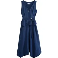 Next Midikleid 2-in-1-Midikleid mit Zipfelsaum und V-Ausschnitt (1-tlg)