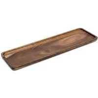 Spetebo Dekotablett Kerzenteller aus massivem Holz (natur, 1 St., 60 x 15 cm), Deko Tablett aus Akazienholz