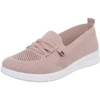 Ital-Design Bequeme Damenschuhe mit atmungsaktivem Mesh-Design Slipper (91554369) Keilabsatz/Wedge Slipper in Altrosa