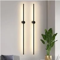 Nettlife LED Wandleuchte Schwarz innen 2ER 60CM 3000K Modern Wandlampe Indirekt Wandbeleuchtung, Schwenkbar 90°, LED fest integriert, Warmweiß, für Wohnzimmer Schlafzimmer Flur Treppenhaus Bett Küche