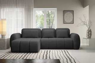 Ecksofa Schlafsofa Sofa CARIA in Stoff Quelle Anthrazit Ottomane Links