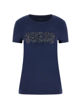 Guess - CN SS LOGO LACE TEE BLACKENED BLUE - Gr. - S