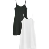 Next Unterkleid Baumwollunterkleid mit Spitzenkante, Regular (2-tlg)