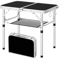 Woltu Klapptisch, höhenverstellbar 25/36/50/60 cm, Campingtisch 60x40cm Tischplatte