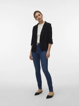 VERO MODA - VMJESMILO LIN 3/4 LOOSE BLAZER WVN NOOS Black - Gr. - XS