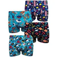 Pesail Boxershorts 4er Pack Kinder Boxershorts bunter Mix,158 - 170, Baumwolle (Packung, 4er-Pack) Logo auf dem Taillenbund