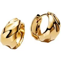 Pandora Paar Creolen 263874C00, für Damen Scharnier Wellig Goldfarben