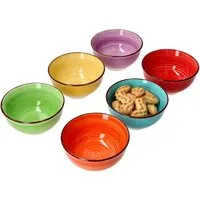 MamboCat Müslischale 6er Set Snack-/Dipschale Uni bunt 12cm - 24326734, Steingut