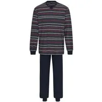 Ammann Pyjama Herren Schlafanzug lang mit Bündchen Baumwolle