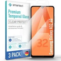 smartect Displayschutzglas Schutzglas Panzerfolie Klar für Galaxy A32 4G/A22 4G/M22/M32 4G/A31, Set, 3 Stück, Schutzfolie Glasschutz
