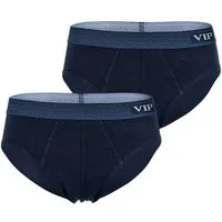 VIP Slip Premium Jersey Stretch - 2er Set - klassische Unterhosen (2-St) Unterwäsche Männer Herren Uni Baumwoll-Mix (95% Baumwolle) 2-Pack