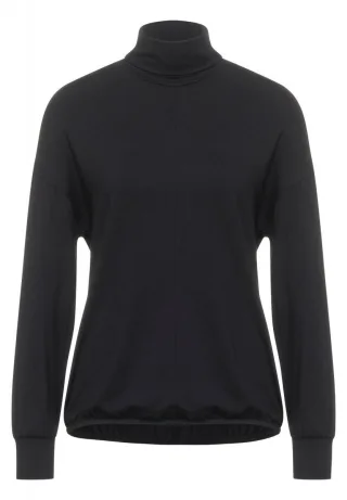 Street One - Shirt mit Rollkragen schwarz - Gr. - 36