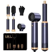UKLISS Multihaarstyler 5-in-1-Hot-Styling-Bürsten-Set, Airstyler mit Rundbürstenföhn, Glätten,Trocknen,Volumen&Locken, All-in-One Hairstyler
