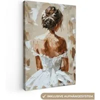 OneMillionCanvasses® Leinwandbild Frau - Farbe - Abstrakt - Beige - Modern, Fotodruck (1 St), Leinwand Canvas Wandbild, Wanddekoration 20x30 cm