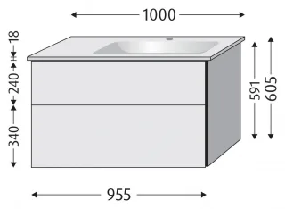 Sanipa WTU mit Auszügen für Becken rechts BR33622