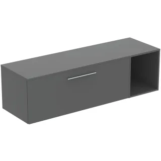 Ideal Standard Möbel-Set 160cm i.life B 1 Auszug 1 off.Fach Gr.Chrom Quarzgrau matt, T5838NG T5838NG