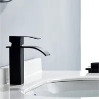 HOMELODY Badarmatur Wasserfall Wasserhahn Armatur bad Waschbeckenarmatur Wasserfall Armatur Einhand Badarmatur,Messing