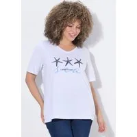 Ulla Popken T-Shirt T-Shirt Seestern Classic V-Ausschnitt Halbarm