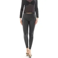 SYS Leggings Leggings lang Glanz-Matt Hüftbund Hose Treggings wie Latex