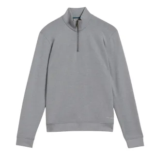 Grauer Ted Baker Antram Pullover Mit Halbem Reißverschluss Und Stehkragen