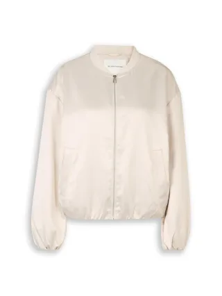 Tom Tailor - Satin Blouson Jacke mit Bomberkragen sand stone beige - Gr. - XXXL