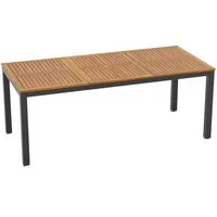 COSTWAY Gartentisch, Akazienholz Esstisch für 8 Personen, mit Schirmloch 200cm
