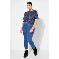 Studio Untold Regular-fit-Jeans Mom-Jeans Zierperlen 5-Pocket