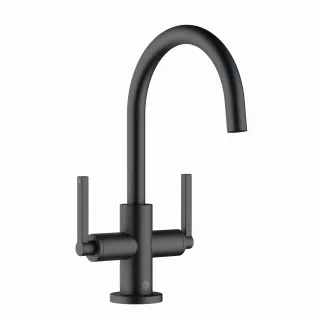 Kludi NOVA FONTE Waschtischarmatur PURISTIC Einlochmontage mattschwarz, 201183915 201183915