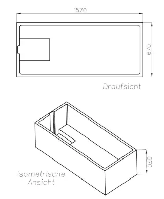 Neuesbad Wannenträger für Galatea SUNDOWN SN 160/70 Mono 159,5x70 SW 16340