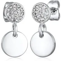 Elli Paar Ohrstecker Kristalle Rund Plättchen Schmuck Geschenk, Plättchen