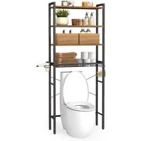 VASAGLE Badregal, Toilettenregal, Badezimmerregal mit verstellbaren Ablagen