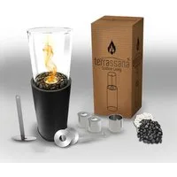 terrassana Echtfeuer-Dekokamin Bio-Ethanol Standkamin für Indoor & Outdoor