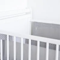 Loolay Babybett Bettumrandung Mesh atmungsaktiv 120x60/140x70 cm für Gitterbett, 2-tlg. Set 5 mm Netzstoff Schutz Klettverschluss europäische Stoffe