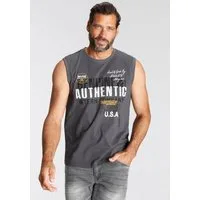 Man's World Muscleshirt ohne Ärmel, bedruckt, Rundhalsausschnitt, aus Baumwolle