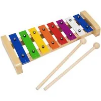 GICO Spielzeug-Musikinstrument GICO Kinder-Xylophon – Holz, 8 Töne & Liederbuch zum Mitspielen- 3811