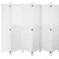 MCW Paravent MCW-A84-6, 6 Paneele, Standfest, Vielseitig verwendbar, Fensterladenoptik