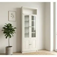 OTTO home Vitrine Soeren Regal mit 2 Glastüren und 2 Holztüren, B/TH: 80/29/220 cm Kiefer FSC®-zertifiziert, 1 offenes Fach, 6 Fächer hinter den Türen