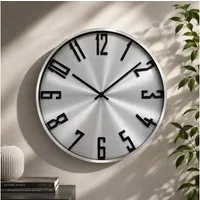 K&L Wall Art Wanduhr Metalluhr modern Aluminium Wanduhren ohne Ticken (Quarz Uhrwerk ohne Tickgeräusche)
