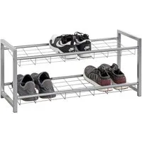 HAKU Schuhregal Schuhaufbewahrung, rechteckig - aus Metall Grau - B/T/H 80/30/38 cm