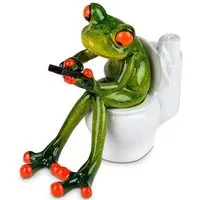 formano Dekofigur Formano Frosch mit Handys auf WC