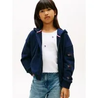 Tommy Hilfiger Sweatjacke STAR ZIP THROUGH HOODIE Kinder bis 16 Jahre, mit Flag-Sternen aus Strass-Steinen