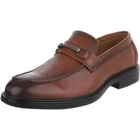 Coolwalk Herren Slipper mit Zierriemen elegant bequem Slipper (91977199) Blockabsatz Business-Schuhe in Camel
