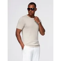 OMBRE T-Shirt Klassisches Herren-T-Shirt aus Strick mit Rippenbündchen